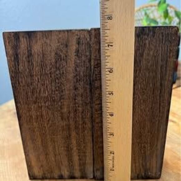 Wooden Bike Decorative Bookends, Set Of 2 Office Bookends w/Brass - Picture 7 of 8